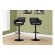 Bar Stool Swivel Bar Height Adjustable Metal Pu Leather Look Black