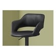 Bar Stool Swivel Bar Height Adjustable Metal Pu Leather Look Black