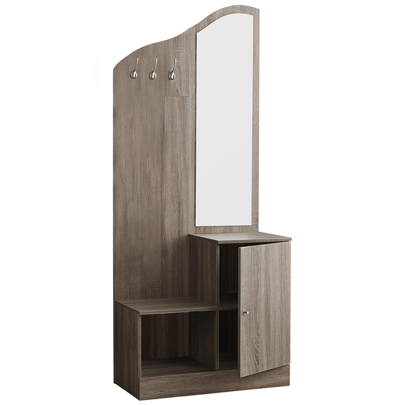 Monarch Mirror Hall Tree In Dark Taupe