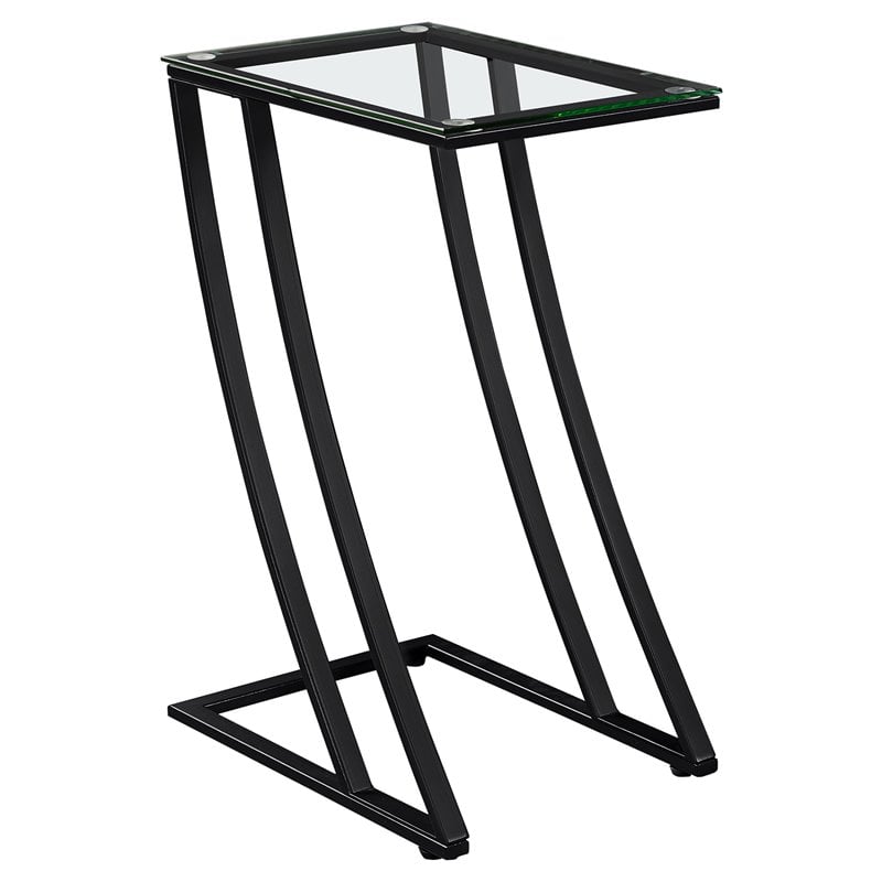 Monarch Glass Top TV Table in Black