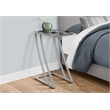 Accent Table C-shaped End Side Snack Living Room Bedroom Metal Grey