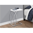 Accent Table C-shaped End Side Snack Bedroom Metal Glossy White
