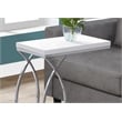 Accent Table C-shaped End Side Snack Bedroom Metal Glossy White