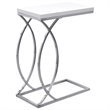 Monarch Contemporary Accent TV Table in Glossy White and Chrome