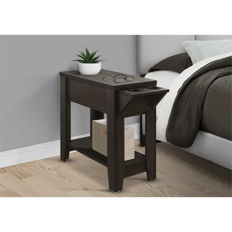 Accent Table Side End Storage Lamp Living Room Bedroom Laminate Brown