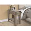 Accent Table Side End Storage Lamp Bedroom Laminate Dark Taupe