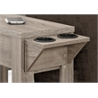 Accent Table Side End Storage Lamp Bedroom Laminate Dark Taupe