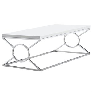monarch accent coffee table in white and chrome
