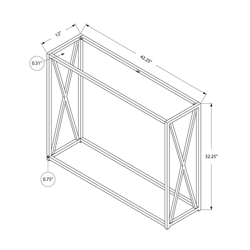 Accent Table Console Entryway Narrow Sofa Living Room Bedroom Metal Gold