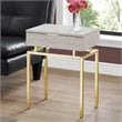 Accent Table Side End Nightstand Lamp Bedroom Metal Beige Marble Look
