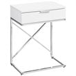 Accent Table Side End Nightstand Lamp Bedroom Metal Glossy White