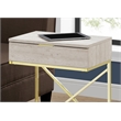 Accent Table Side End Nightstand Lamp Bedroom Metal Beige Marble Look