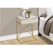 Accent Table Side End Nightstand Lamp Bedroom Metal Beige Marble Look