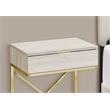 Accent Table Side End Nightstand Lamp Bedroom Metal Beige Marble Look