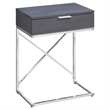 Accent Table Side End Nightstand Lamp Living Room Bedroom Metal Grey