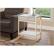 Accent Table Side End Nightstand Lamp Bedroom Metal Beige Marble Look