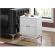 Accent Table Side End Nightstand Lamp Bedroom Metal Glossy White