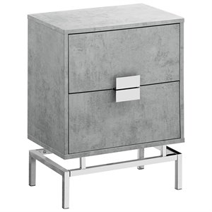 Accent Table Side End Nightstand Lamp Living Room Bedroom Metal Grey