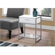 Accent Table Side End Nightstand Lamp Bedroom Metal Laminate White