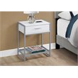 Accent Table Side End Nightstand Lamp Bedroom Metal Laminate White