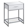 Accent Table Side End Nightstand Lamp Bedroom Metal Laminate White