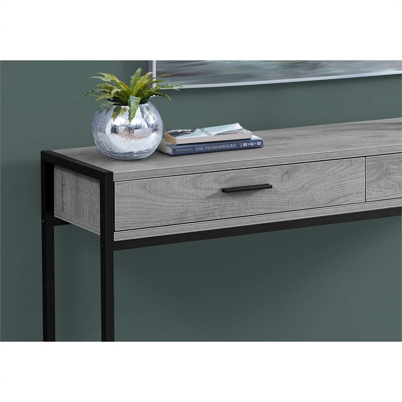 Accent Table Console Entryway Narrow Sofa Living Room Bedroom Metal Grey