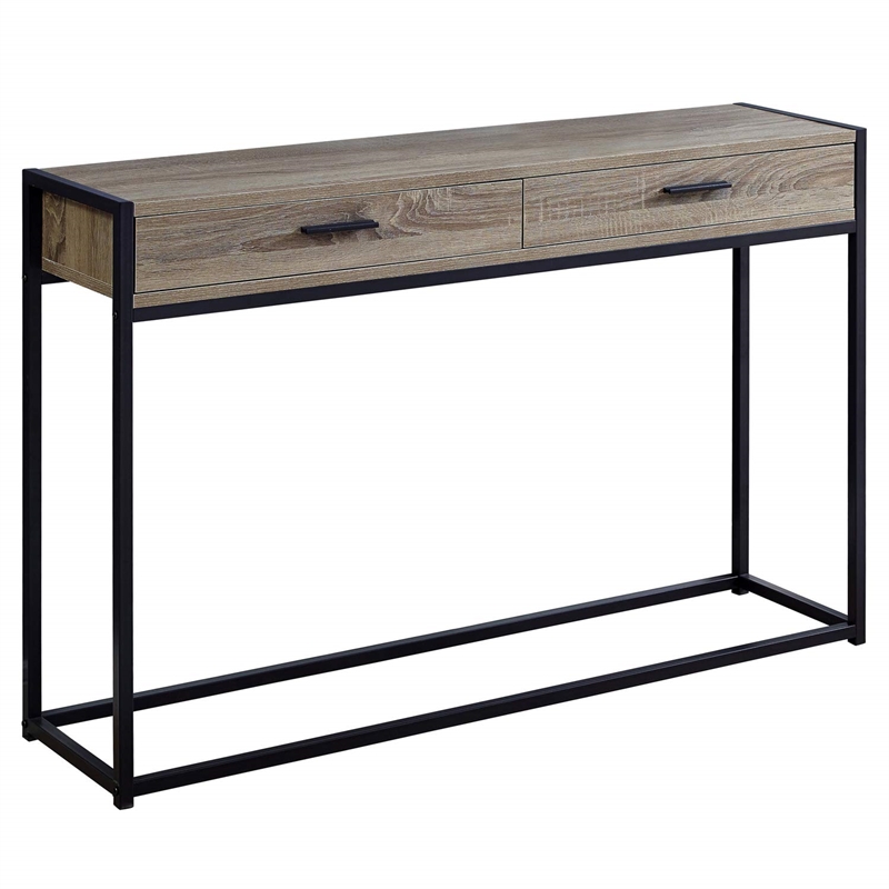 Accent Table Console Entryway Narrow Sofa Bedroom Metal Brown