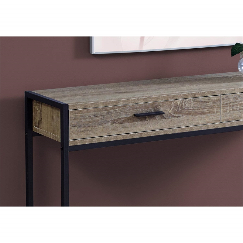 Accent Table Console Entryway Narrow Sofa Bedroom Metal Brown