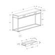 Accent Table Console Entryway Narrow Sofa Bedroom Metal Brown