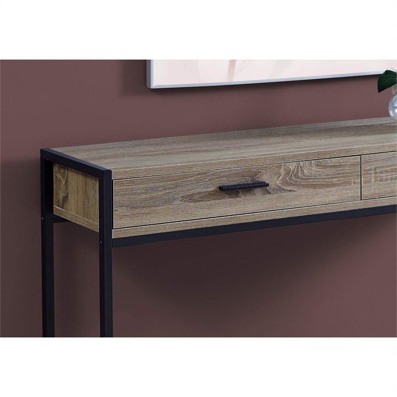 Accent Table Console Entryway Narrow Sofa Bedroom Metal Brown