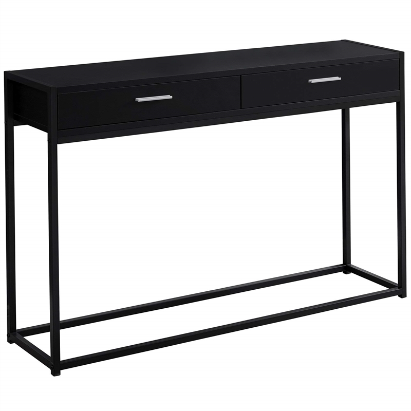 Accent Table Console Entryway Narrow Sofa Bedroom Metal Black