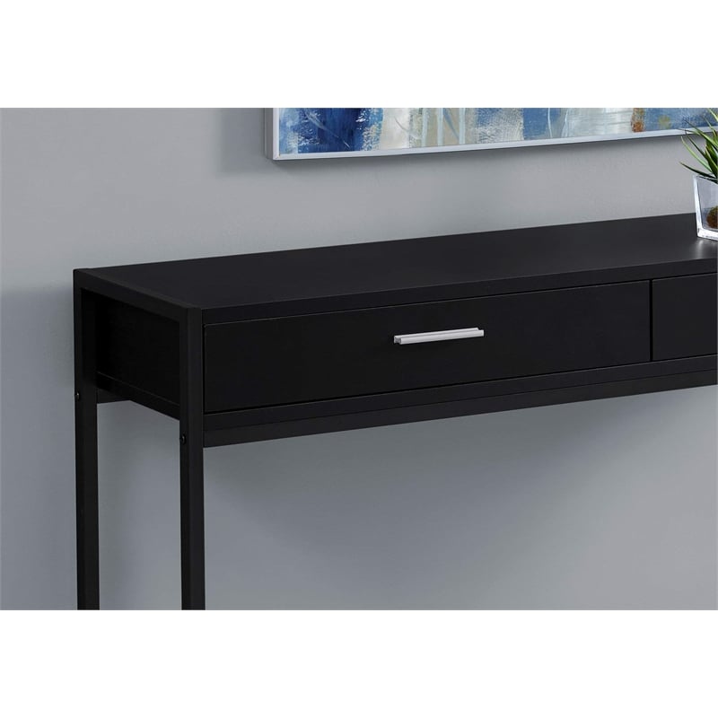 Accent Table Console Entryway Narrow Sofa Bedroom Metal Black