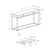 Accent Table Console Entryway Narrow Sofa Bedroom Metal Black