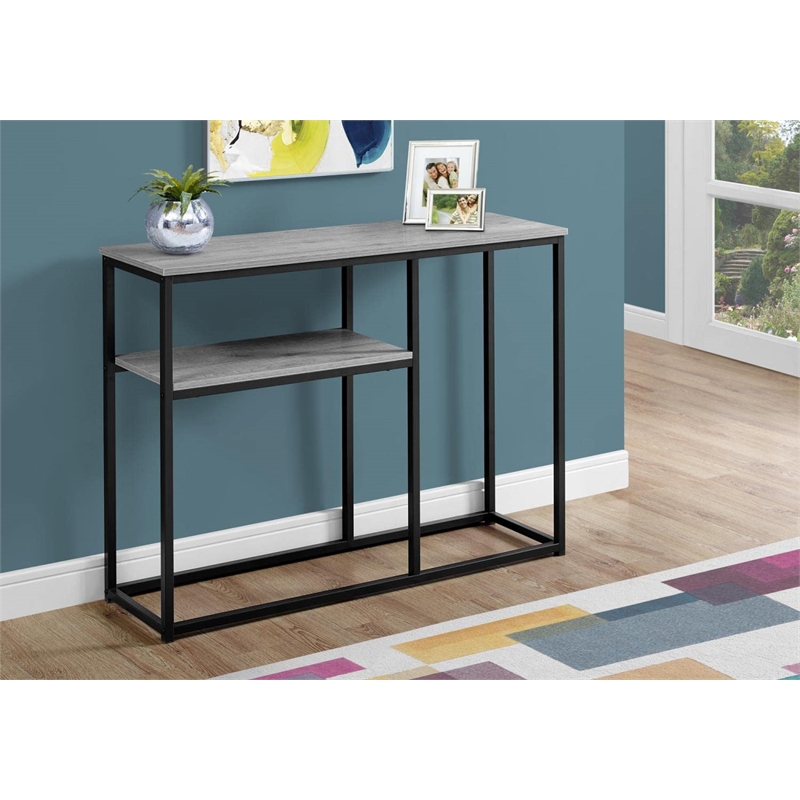 Accent Table Console Entryway Narrow Sofa Living Room Bedroom Metal Grey