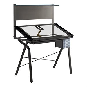 monarch adjustable drawing table in gray and black