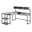 Computer Desk Home Office Corner L Shape Work Laptop Metal Grey