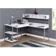Computer Desk Home Office Corner L Shape Work Laptop Metal White