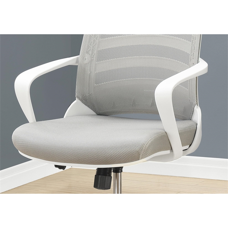 Office Chair Swivel Ergonomic Armrests Computer Desk Work Metal White