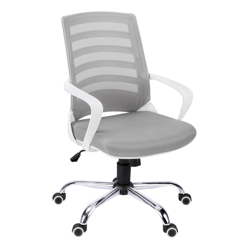 Office Chair Swivel Ergonomic Armrests Computer Desk Work Metal White