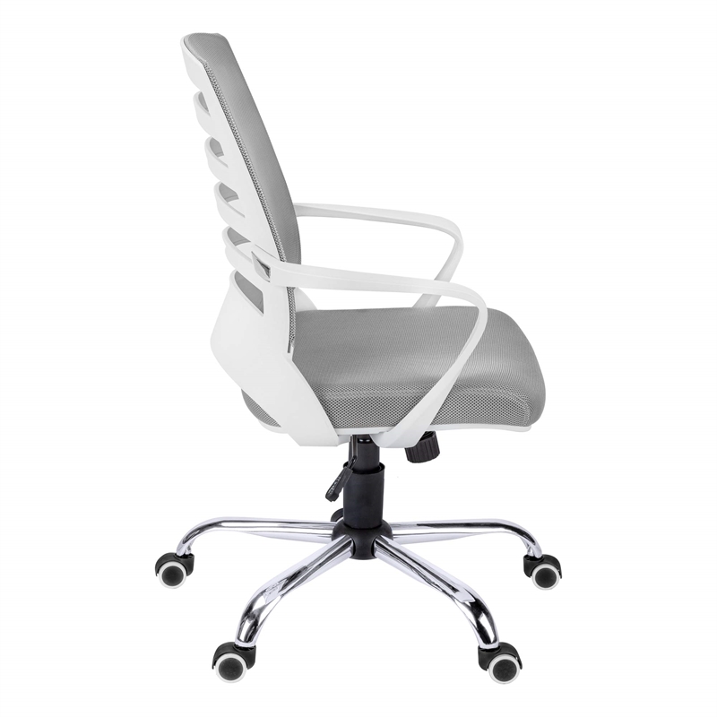 Office Chair Swivel Ergonomic Armrests Computer Desk Work Metal White