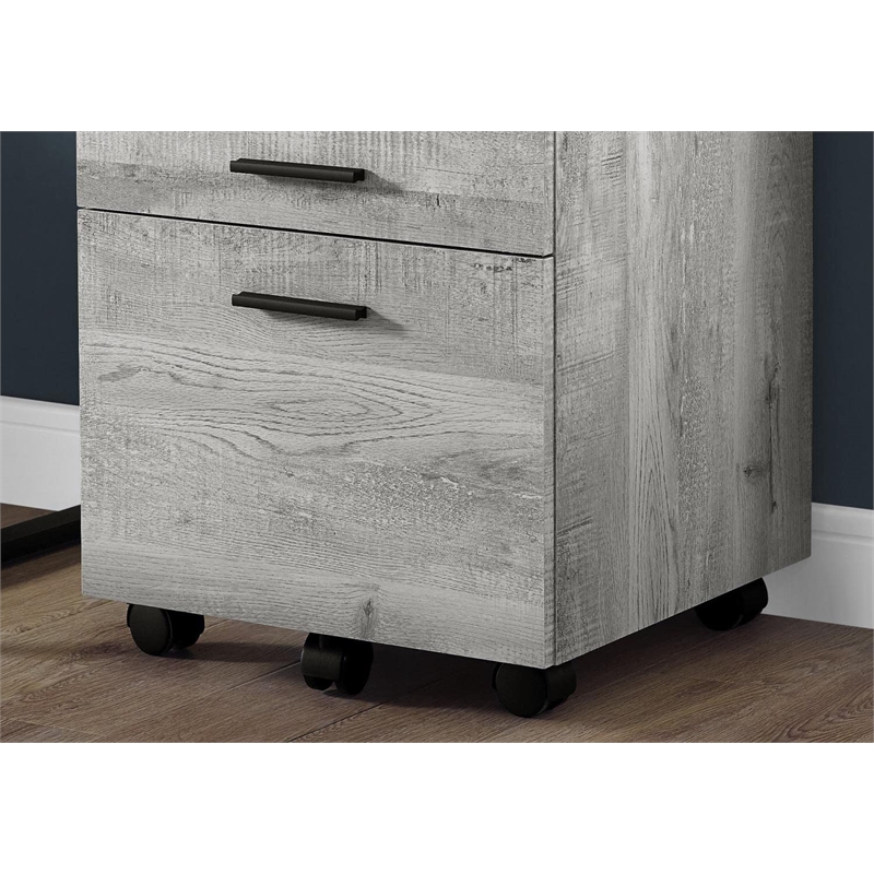 File Cabinet Rolling Mobile Printer Stand Office Work Laminate Grey