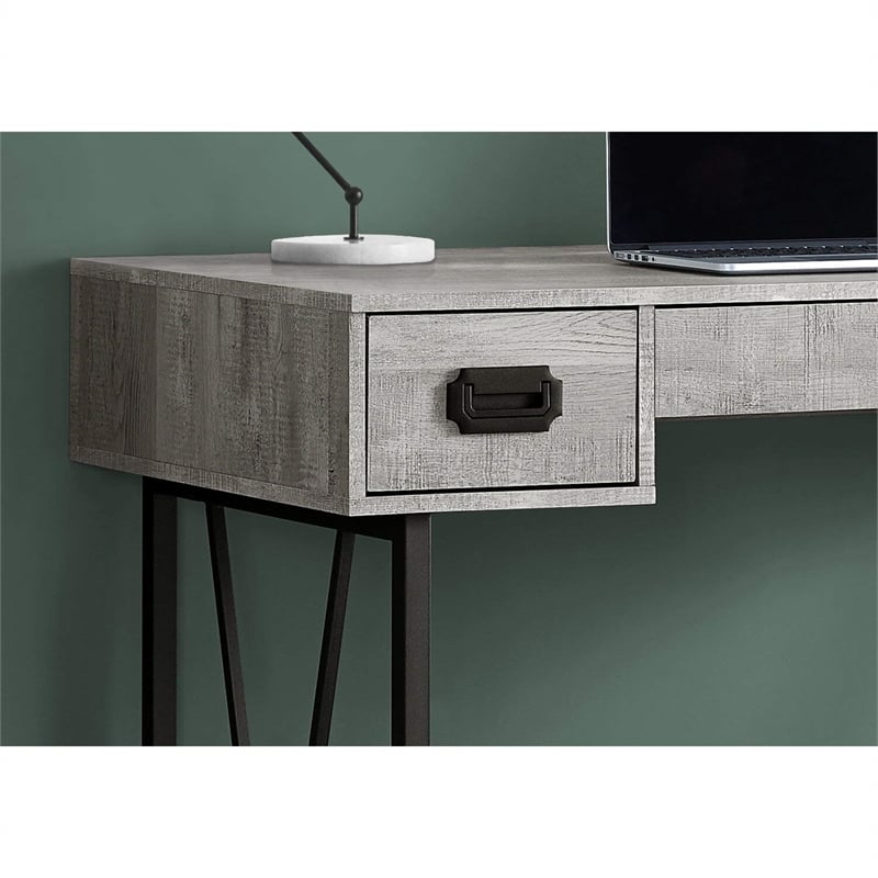 computer desk home office laptop storage drawers 48&quotl work metal grey