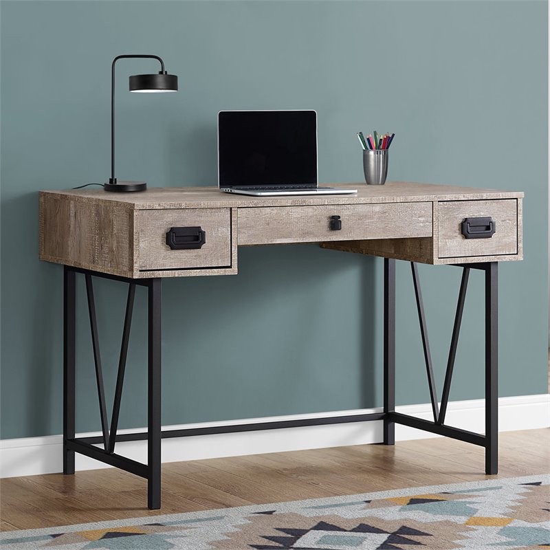 Computer Desk Home Office Laptop Storage Drawers 48