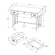 Computer Desk Home Office Laptop Storage Drawers 48