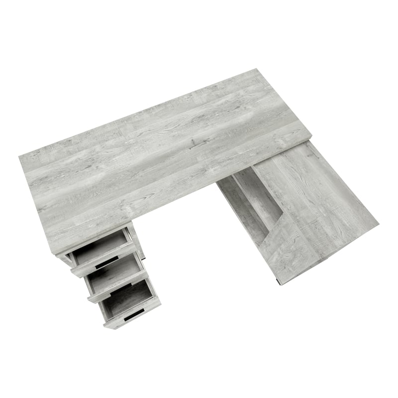 computer desk home office corner l shape work laptop laminate grey