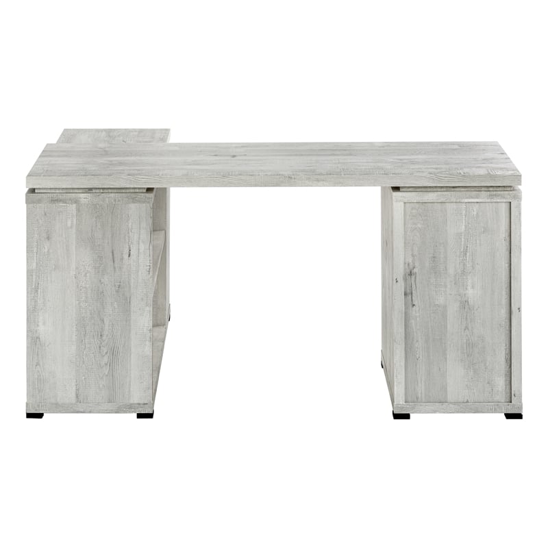 computer desk home office corner l shape work laptop laminate grey