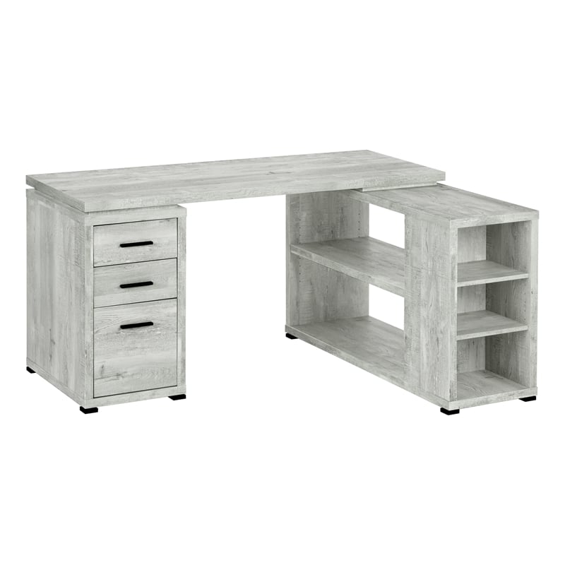 computer desk home office corner l shape work laptop laminate grey
