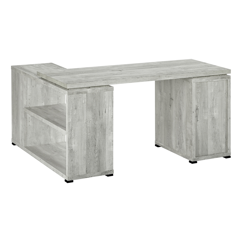 computer desk home office corner l shape work laptop laminate grey