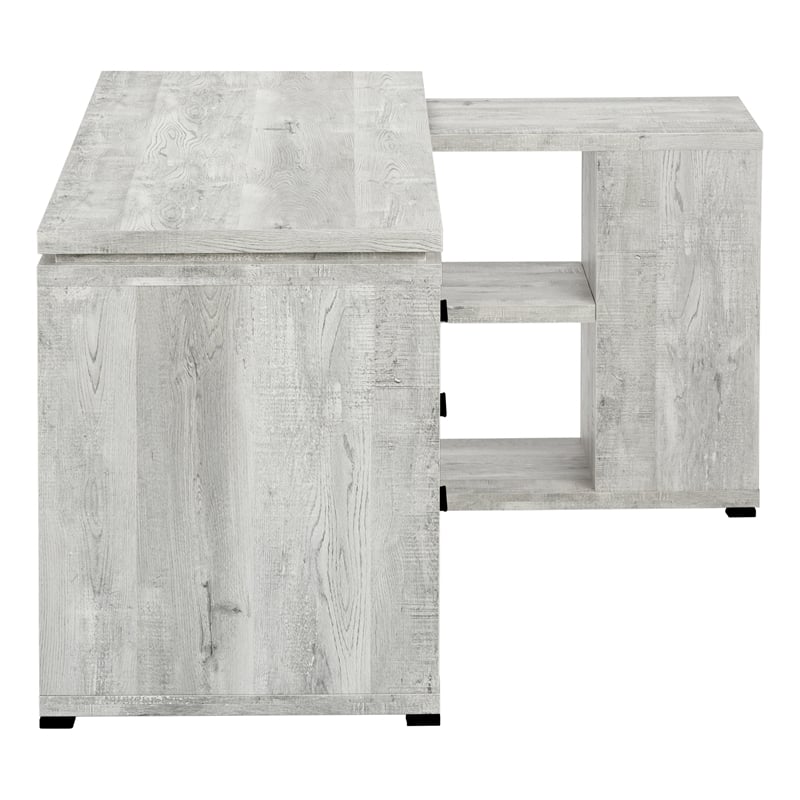 computer desk home office corner l shape work laptop laminate grey