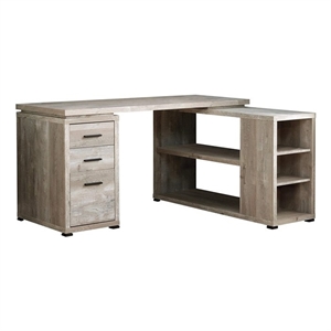 Computer Desk Home Office Corner L Shape Work Laptop Laminate Beige